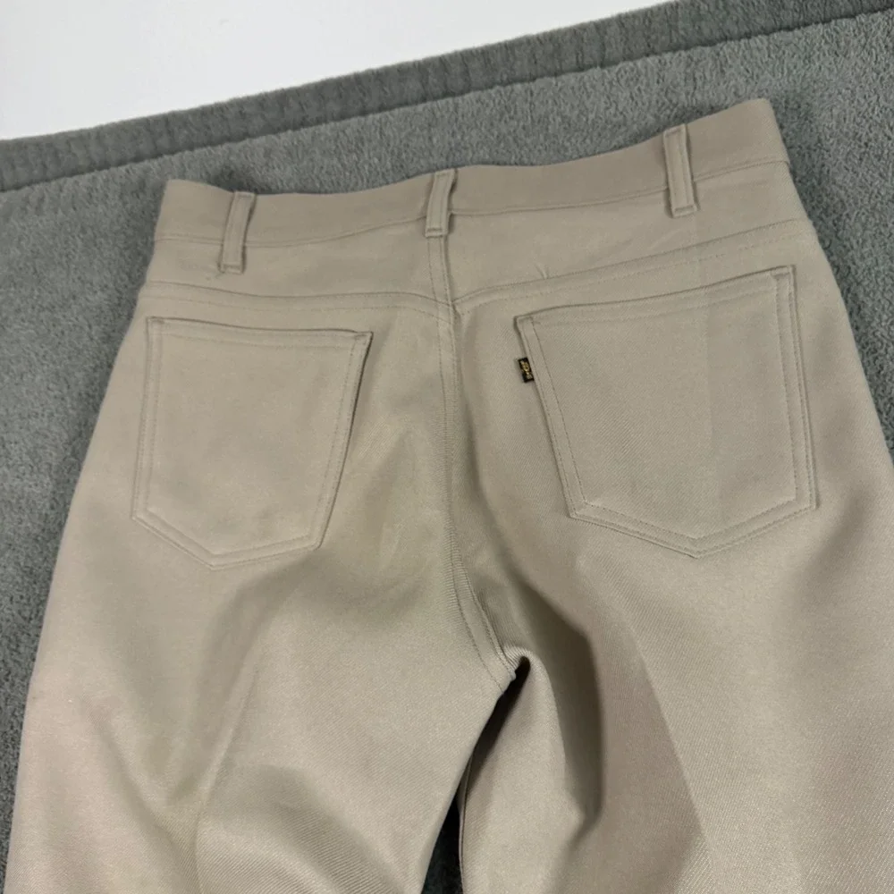 Levis Sta-Prest Action Slacks Beige Tan Straight Leg Orange Tab W33 L34